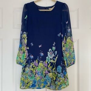 NWT ASOS Yumi sleeve dress butterfly floral US size 2/4
